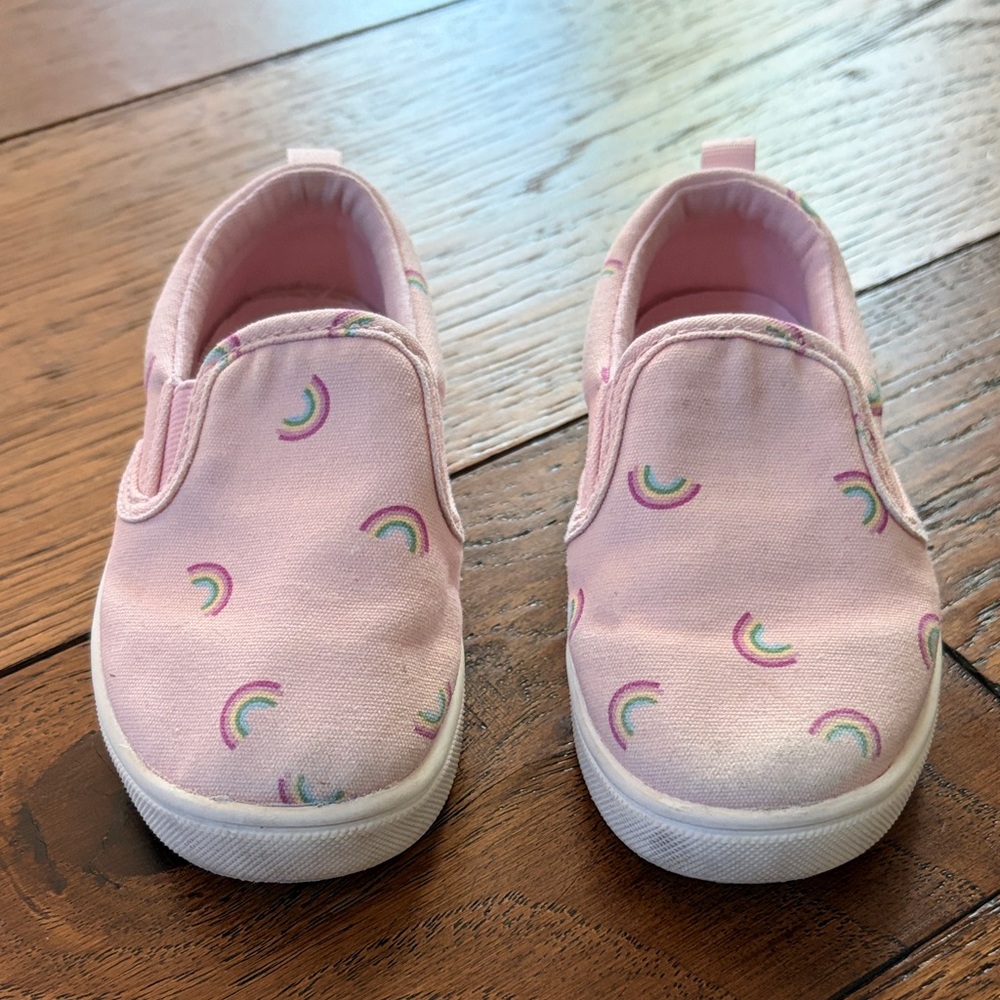 3 for $15 💙 Adorable Pink Slip-On Sneakers with rainbows